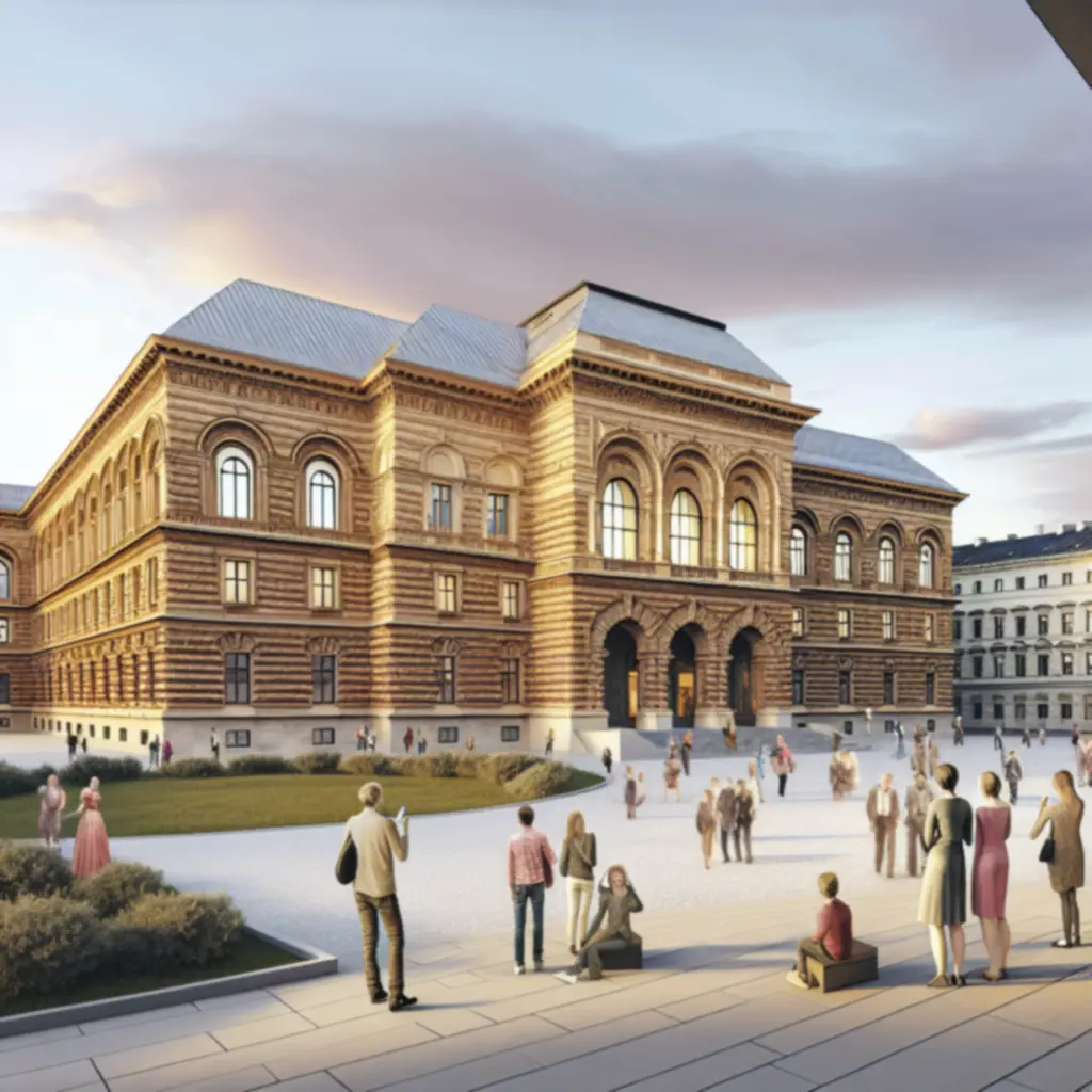 Impressie van een nabijgelegen museum en historische architectuur