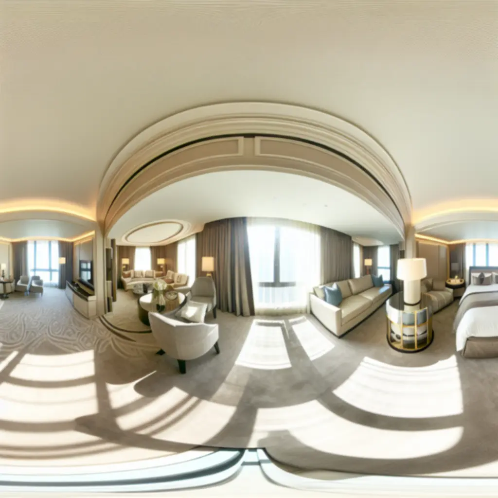 360° voorvertoning van een luxe suite